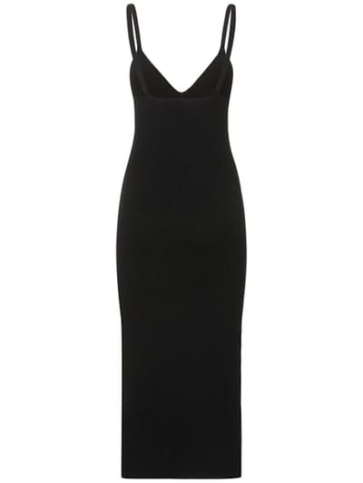 Michael Kors Collection: Abito midi a coste con spacco