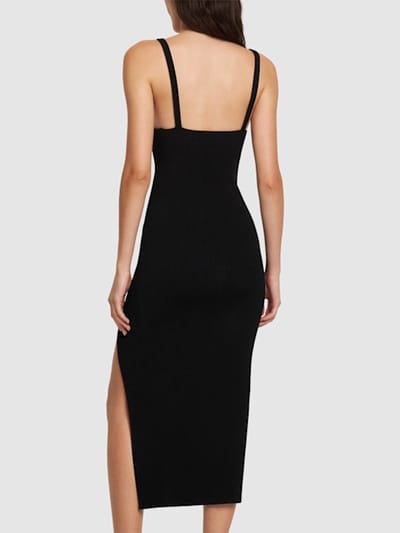 Michael Kors Collection: Abito midi a coste con spacco