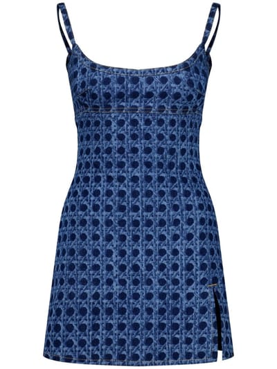 Giambattista Valli: Stretch denim mini dress with slit