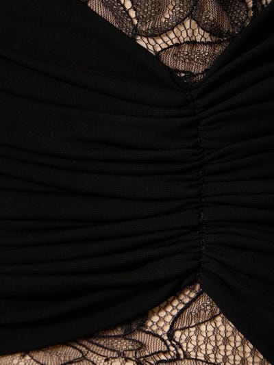 Giambattista Valli: Ruched mini dress with lace
