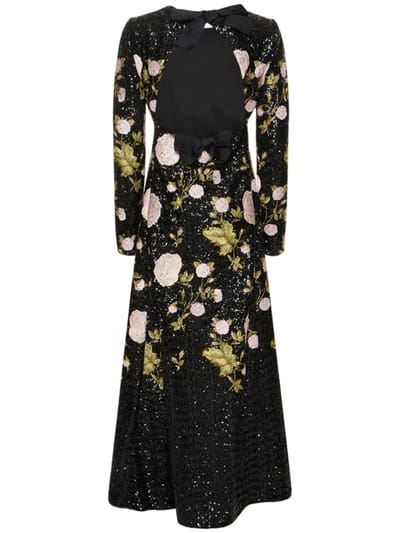 Giambattista Valli: Long dress with floral embroidery