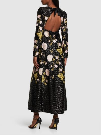 Giambattista Valli: Long dress with floral embroidery