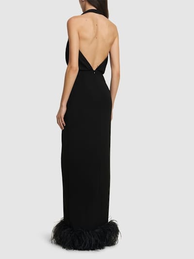 16arlington: Long dress with ostrich feathers