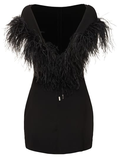 16arlington: Mini dress with ostrich feathers