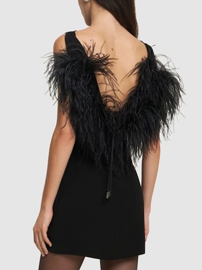 16arlington: Mini dress with ostrich feathers