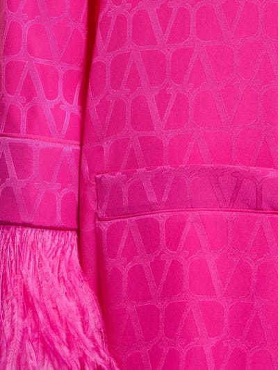 Valentino: 羽毛装饰logo提花真丝衬衫