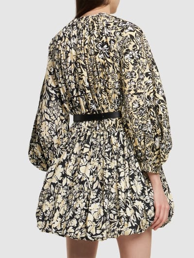 Jil Sander: Miniabito a motivo floreale con cintura