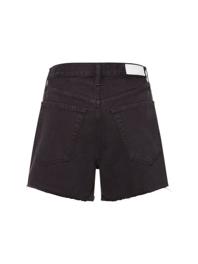 RE/DONE: High-waisted shorts with frayed hem
