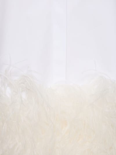Valentino: Abito chemisier in cotone con piume