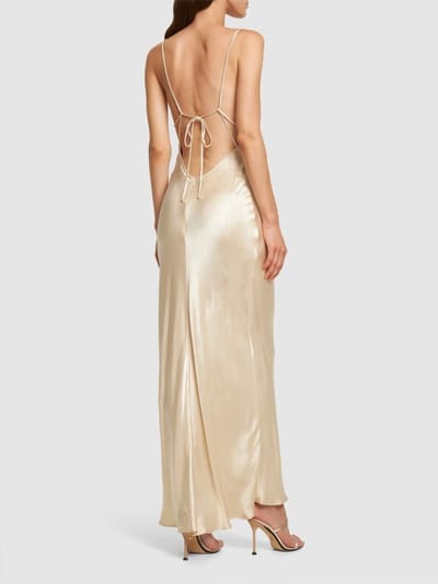 Bec + Bridge: Abito lungo in raso con cut-out