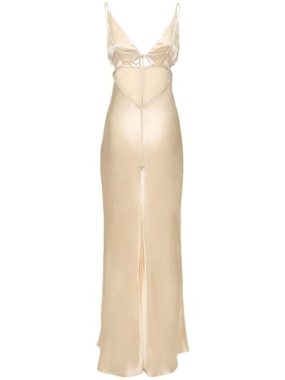 Bec + Bridge: Abito lungo in raso con cut-out