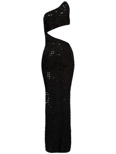 Aya Muse: Vestido largo asimétrico con aberturas