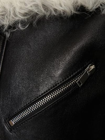 Proenza Schouler: 皮革&剪羊毛连帽机车夹克