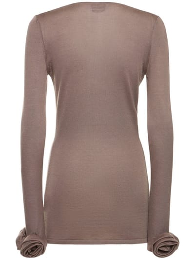 Blumarine: Knit mini dress with roses