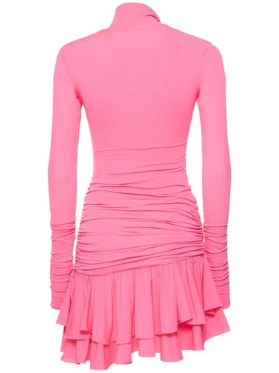 Blumarine: Jersey mini dress with ruffles