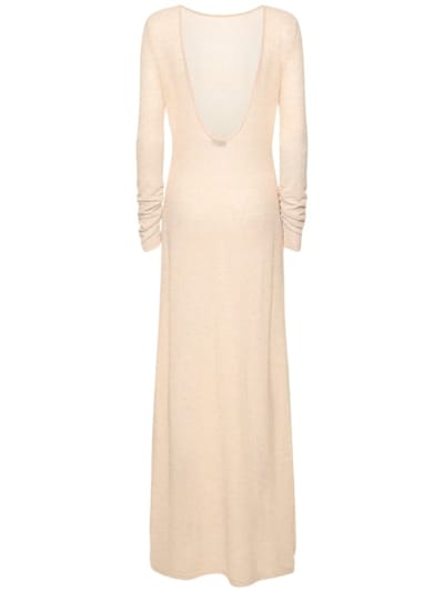 Magda Butrym: Vestido largo en mezcla de alpaca con escote