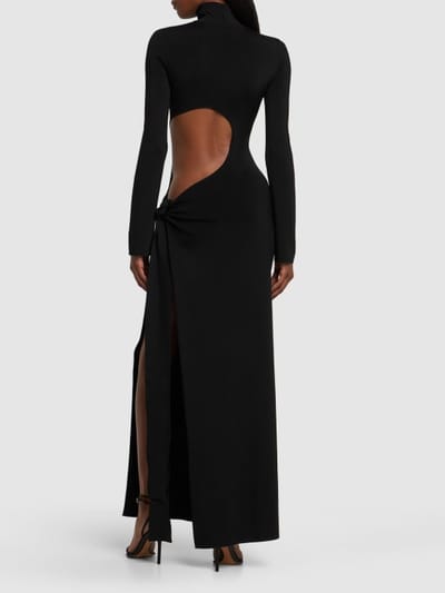 Galvan: Langes Jerseykleid mit Cut-out