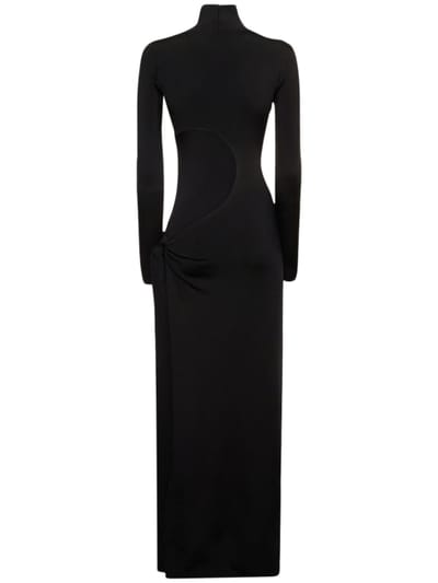 Galvan: Langes Jerseykleid mit Cut-out