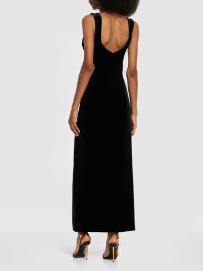 Galvan: Maxikleid aus Samt mit Schlitz