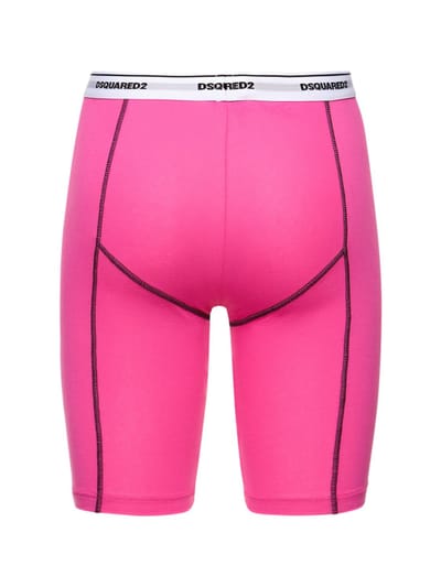 Dsquared2: Logo棉质平纹针织机车短裤