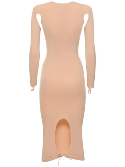Andreadamo: Ribbed midi dress with cut-outs