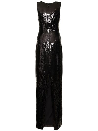 Brandon Maxwell: Langes Kleid mit Pailletten