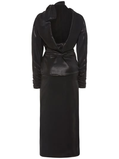 Alessandra Rich: Vestido largo con lazada al cuello