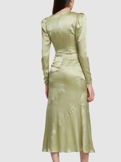 Alessandra Rich: Vestido midi en satén de seda