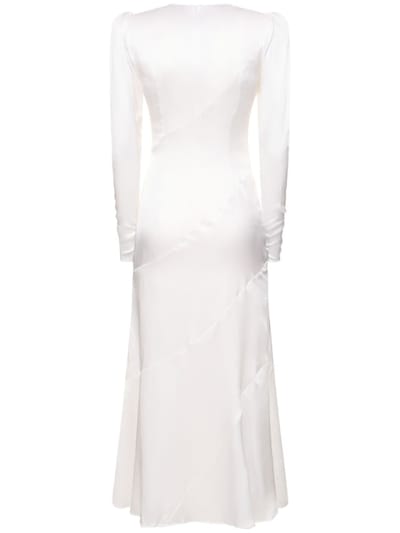 Alessandra Rich: Vestido largo de seda con lazada