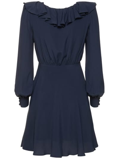 Alessandra Rich: Minivestido acampanado con volantes