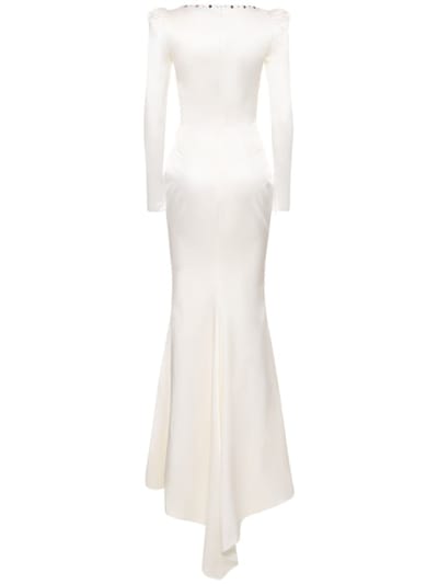 Alessandra Rich: Vestido largo de seda con cristales
