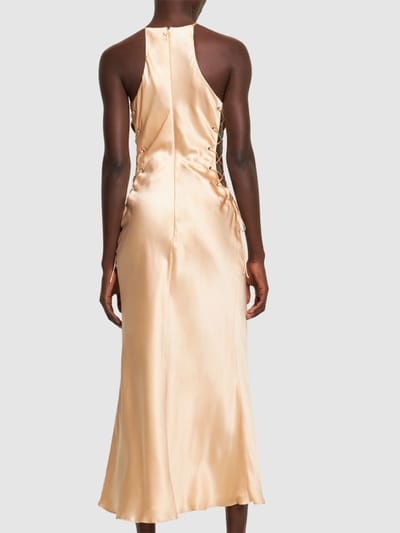 Alessandra Rich: Vestido largo de satén de seda