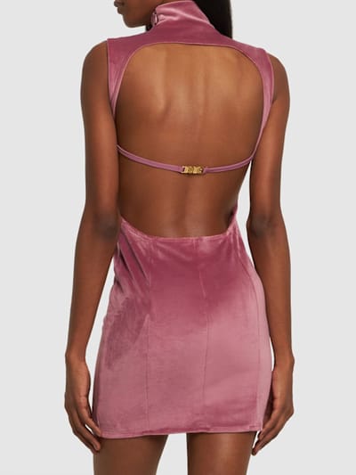 GCDS: Vestido corto de terciopelo con abertura
