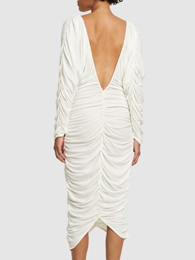 Interior: Midi-Jerseykleid mit Raffungen