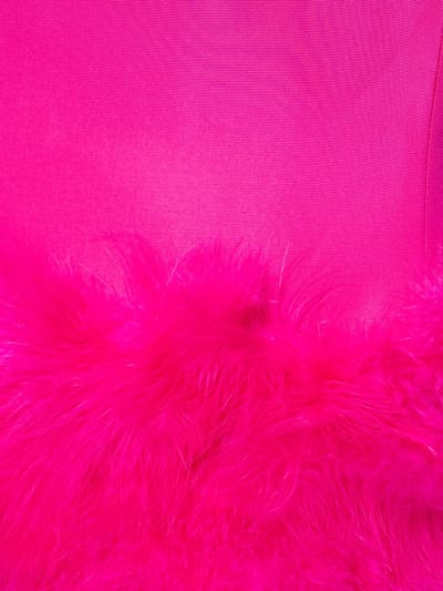Oscar De La Renta: Silk mini dress with feathers