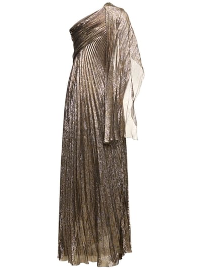 Oscar De La Renta: Plissiertes One-Shoulder-Abendkleid