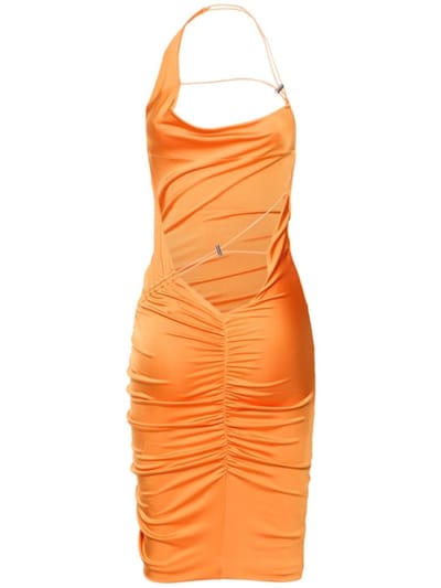 Et Ochs: Vestido corto drapeado con cuello halter
