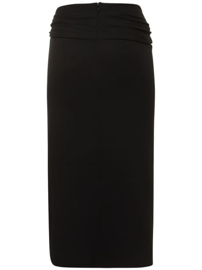 Michael Kors Collection: 垂褶哑光粘胶纤维平纹针织迷笛半身裙