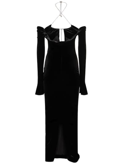 16arlington: Velvet maxi dress with bell sleeves