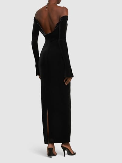 16arlington: Velvet maxi dress with bell sleeves