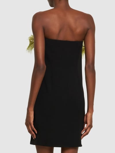 16arlington: Strapless mini dress with feathers