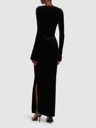 16arlington: Velvet maxi dress with cut-out