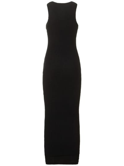 Jil Sander: Abito lungo in maglia di cotone