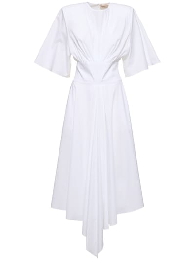 Alexandre Vauthier: Abito midi in cotone con pieghe