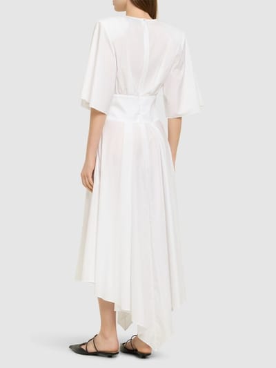 Alexandre Vauthier: Abito midi in cotone con pieghe