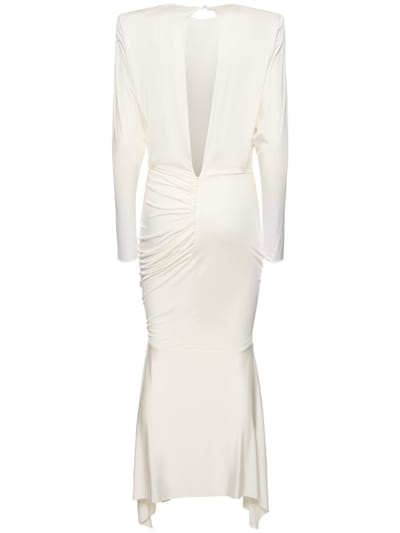 Alexandre Vauthier: Vestido midi de punto con drapeado