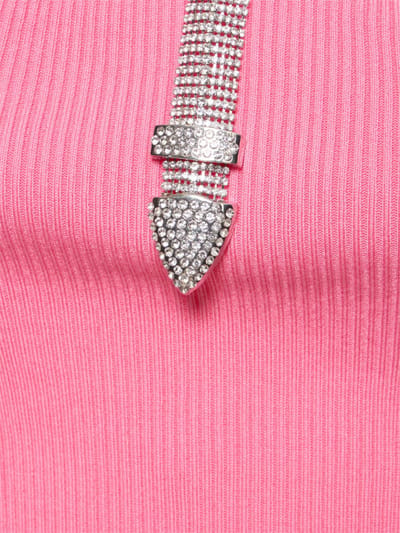 Giuseppe Di Morabito: Ribbed cotton mini dress with crystals