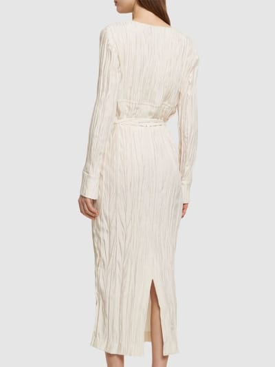ALTUZARRA: Plissee-Midikleid mit V-Ausschnitt