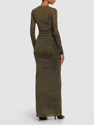 Blumarine: Long stretch dress with ruching