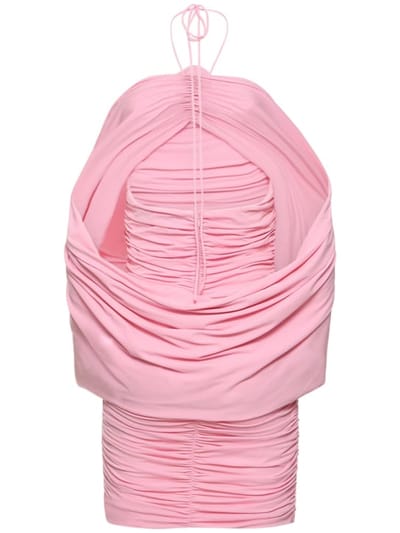 Magda Butrym: Draped mini dress with flower applique